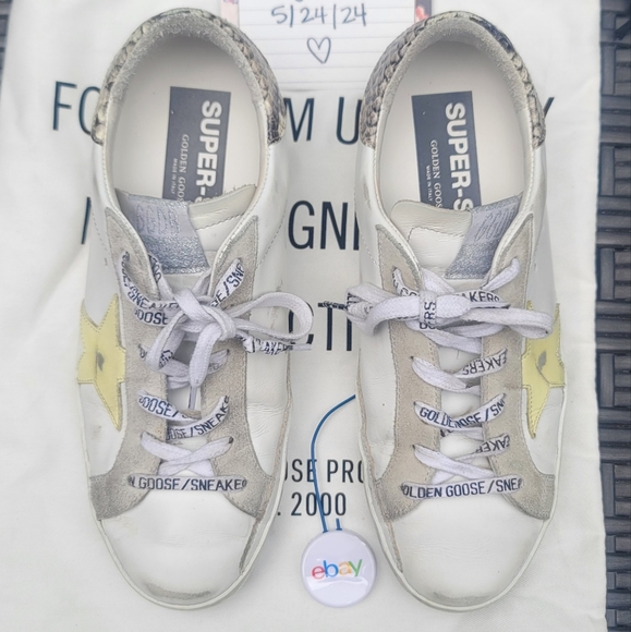 Women's Golden Goose Superstars Sneakers Size 38 7.5-8 Private Edit Python Heel - Picture 3 of 8